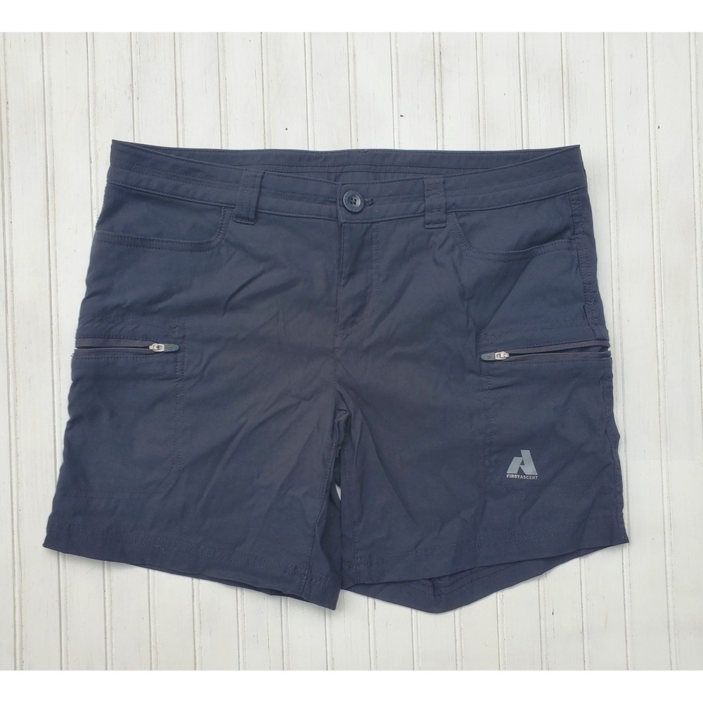 Eddie Bauer First Ascent Women 10 Hiking Shorts Black Nylon Spandex Cargo Trail